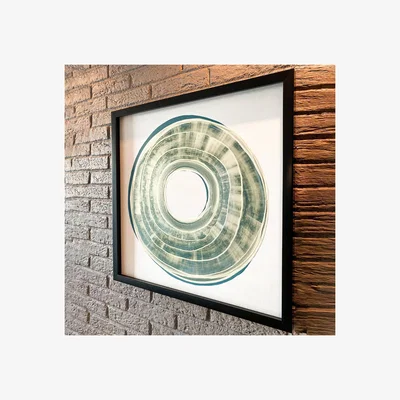 Sazy Rings of Uranus Handmade Wall Art, Creme, 60x60 cm
