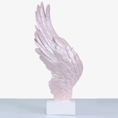 Teddy Beau Deco Home Pink Left Angel Wing Decoration 49.5cm