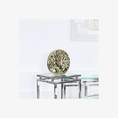Teddy Beau Deco Home Large Gold Tree Disk Decoration
