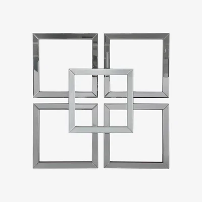 Teddy Beau Deco Home Manhattan 90x90 Smoke Geo Wall Art