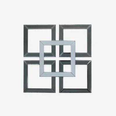Teddy Beau Deco Home Small Geo Smoked And Silver Mirrored Glass Wall Art 40cm | Outlet