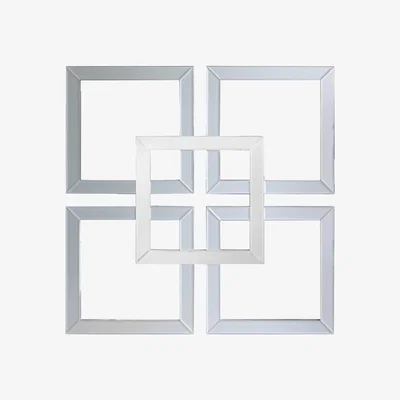 Teddy Beau Deco Home Manhattan 90x90 Geo Mirror Wall Art Grey Clear