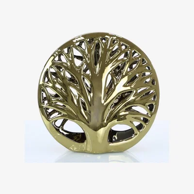 Teddy Beau Deco Home Small Gold Tree Disk Decoration