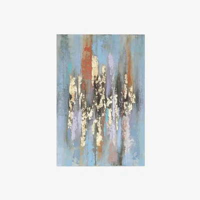 Teddy Beau Deco Home Gold & Blue Abstract Canvas Wall Art