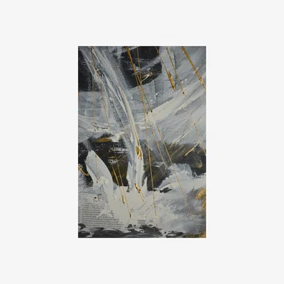 Tobias Oliver 'White Wave Crash' Oil on Canvas