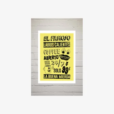 Urban Outfitters El Famoso Coffee Yellow Wall Art Print - Assorted 1 at Urban Outfitters