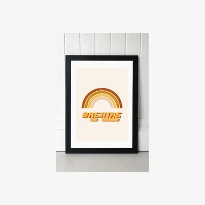 Urban Outfitters Sundry Society Retro Breathe Quote Wall Art Print - Black 1 at Urban Outfitters