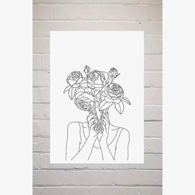Urban Outfitters Sundry Society Flower Face Wall Art Print - Assorted 1 at Urban Outfitters