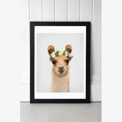 Urban Outfitters Boho Llama Wall Art Print - Black 1 at Urban Outfitters