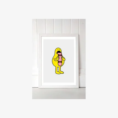 Urban Outfitters AYEYOKP Skater Blob Wall Art Print - White 1 at Urban Outfitters