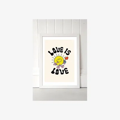 Urban Outfitters Love Is Love Wall Art Print - White UK 3 at Urban Outfitters