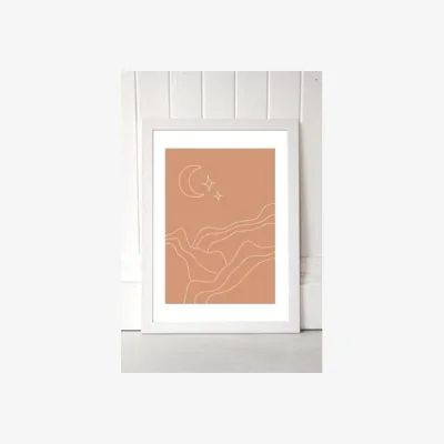 Urban Outfitters Sundry Society Lunar Landscape Wall Art Print - White 2 at Urban Outfitters