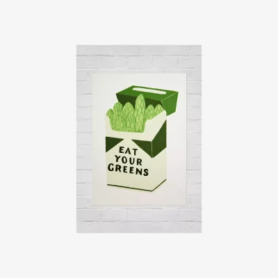 Urban Outfitters By Khai By Khay Eat Your Greens 30x40 Wall Art Print - Green at Urban Outfitters