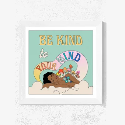 Urban Outfitters Exquisite Paradox Be Kind To Your Mind Wall Art Print - White 1 at Urban Outfitters