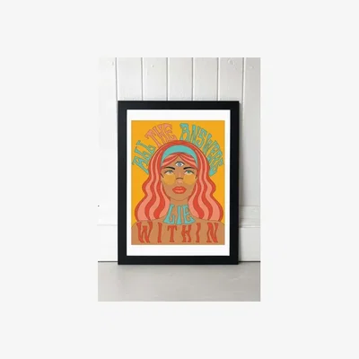 Urban Outfitters Exquisite Paradox All The Answers Lie Within Wall Art Print - Black 2 at Urban Outfitters