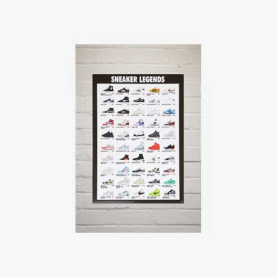 Urban Outfitters Sneaker Legends Wall Art 30x40 Print - Black ALL at Urban Outfitters