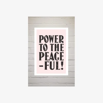 Urban Outfitters Flower Love Child Power To The Peaceful Wall Art Print - Assorted UK 3 at Urban Outfitters