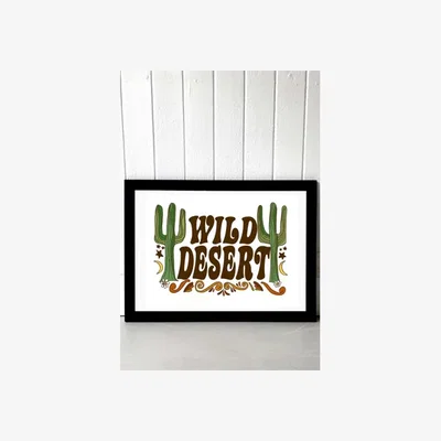 Urban Outfitters Golden Daze Wild Desert Wall Art Print - Black 1 at Urban Outfitters