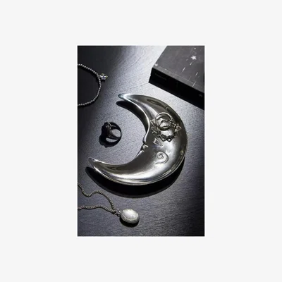 Urban Outfitters Urban Outfitters Moon Face Trinket Tray - Silver ALL