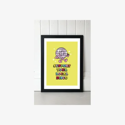 Urban Outfitters Local Disco Wall Art Print - Black 1 at Urban Outfitters