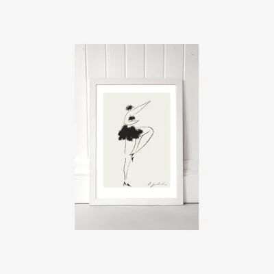 Urban Outfitters Hali Igwelaezoh Dancing Lady Wall Art Print - White UK 3 at Urban Outfitters