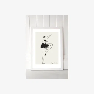 Urban Outfitters Hali Igwelaezoh Dancing Lady Wall Art Print - White 1 at Urban Outfitters
