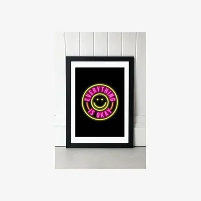 Urban Outfitters Julia Walck Everything Is Okay Wall Art Print - Black 2 at Urban Outfitters