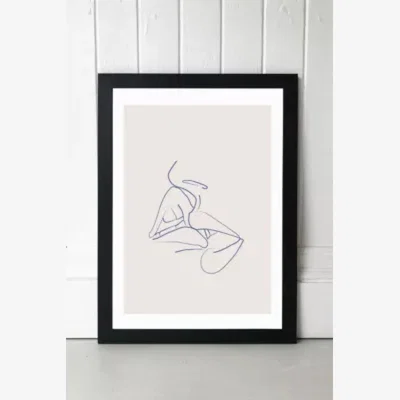 Urban Outfitters Flower Love Child Le Kiss Wall Art Print - Black 2 at Urban Outfitters