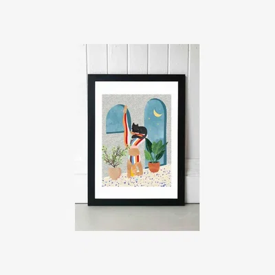 Urban Outfitters 83 Oranges Headstand Wall Art Print - Black 2 at Urban Outfitters