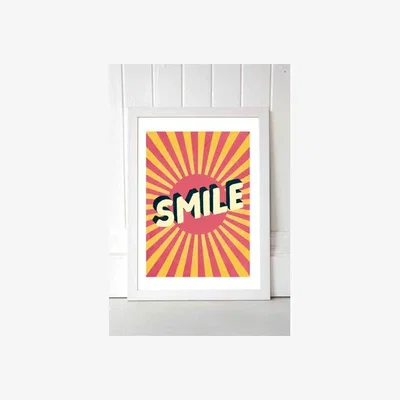 Urban Outfitters Scribbler Smile Wall Art Print - White 1 at Urban Outfitters