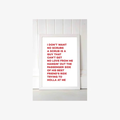 Urban Outfitters Mood No Scrubs Wall Art Print - White 2 at Urban Outfitters