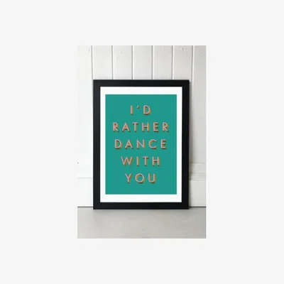 Urban Outfitters Limbo & Ginger I'd Rather Dance With You Wall Art Print - Black 1 at Urban Outfitters