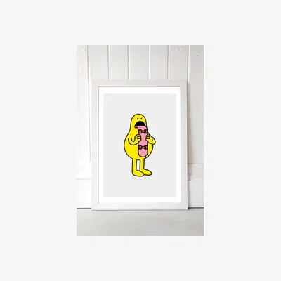 Urban Outfitters AYEYOKP Skater Blob Wall Art Print - White UK 3 at Urban Outfitters