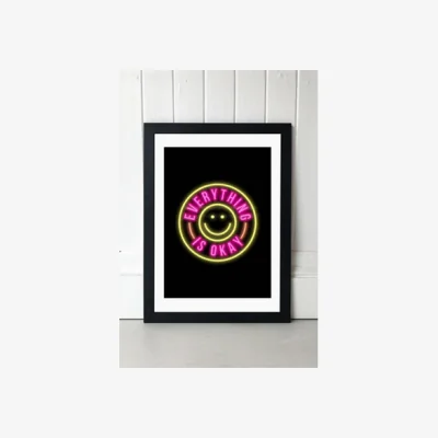 Urban Outfitters Julia Walck Everything Is Okay Wall Art Print - Black UK 3 at Urban Outfitters