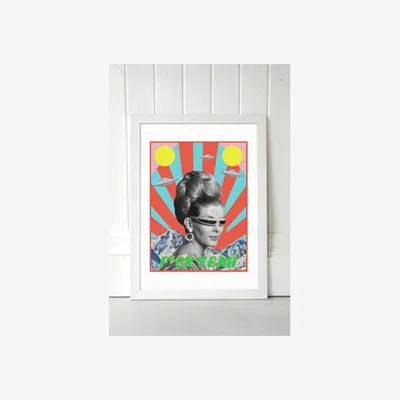 Urban Outfitters Msgonzalez F**K Yeah Wall Art Print - White UK 3 at Urban Outfitters