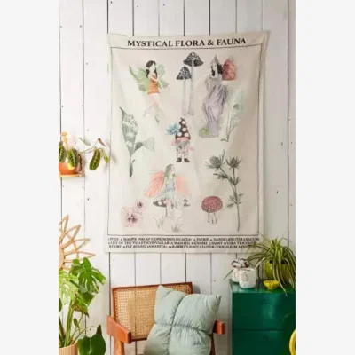 Urban Outfitters Urban Outfitters Mystical Creatures Tapestry - Ivory 91cm x 121cm