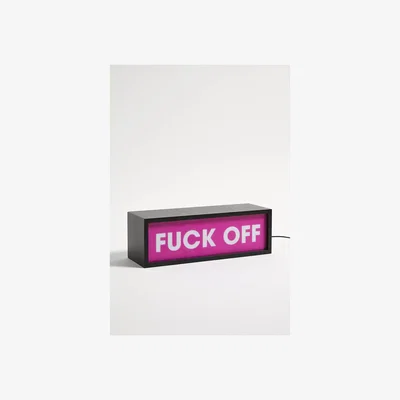 Urban Outfitters F*ck Off Pink Box Light - Pink L: 30cm x W: 10cm x H: 10cm at Urban Outfitters