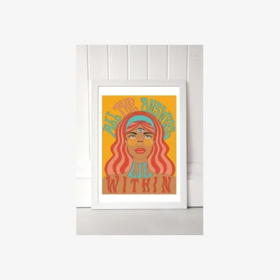 Urban Outfitters Exquisite Paradox All The Answers Lie Within Wall Art Print - White 2 at Urban Outfitters