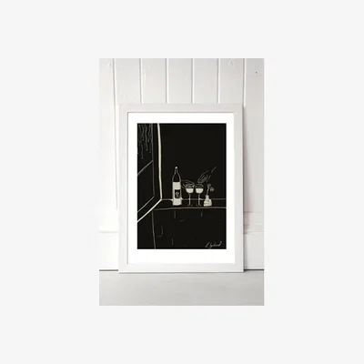 Urban Outfitters Hali Igwelaezoh Wine & Friends Wall Art Print - White UK 3 at Urban Outfitters