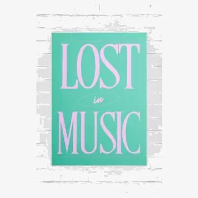 Urban Outfitters Pink Giraffe Lost In Music 30x40 Wall Art Print - Green at Urban Outfitters