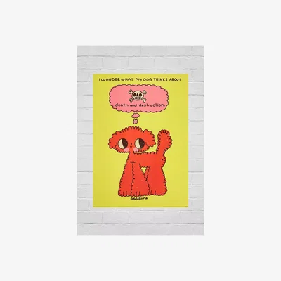 Urban Outfitters THE BURGERBABIE I Wonder What My Dog Thinks About 30x40 Wall Art Print at Urban Outfitters
