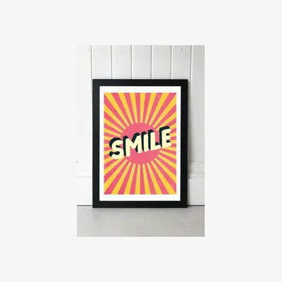 Urban Outfitters Scribbler Smile Wall Art Print - Black UK 3 at Urban Outfitters