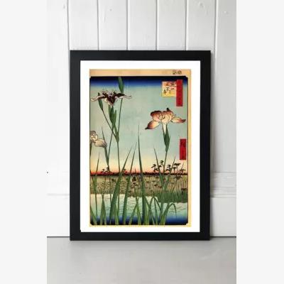 Urban Outfitters Iris Garden By Hiroshige Wall Art - Black 2 at Urban Outfitters