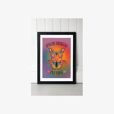Urban Outfitters Spread Kindness Wall Art Print - Black 2 at Urban Outfitters