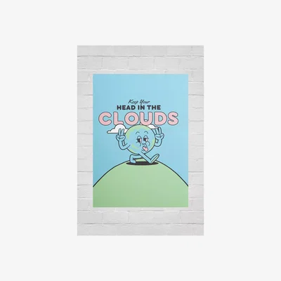 Urban Outfitters Cactus Tree Club Clouds 30x40 Wall Art Print at Urban Outfitters