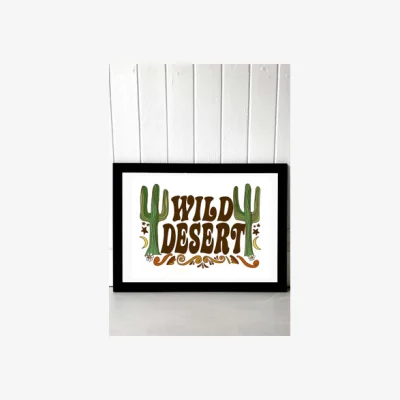 Urban Outfitters Golden Daze Wild Desert Wall Art Print - Black UK 3 at Urban Outfitters