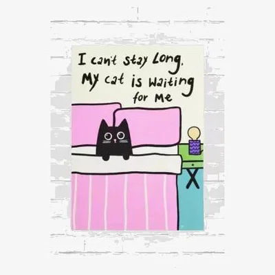 Urban Outfitters The Paper Tail Paper Tail I Can't Stay Long Wall Art Print 30cm x 40cm at Urban Outfitters