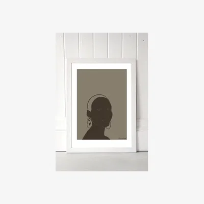 Urban Outfitters Hali Igwelaezoh Lady Portrait Wall Art Print - White 2 at Urban Outfitters
