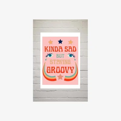 Urban Outfitters Exquisite Paradox Kinda Sad But Staying Groovy Wall Art Print - Assorted UK 3 at Urban Outfitters