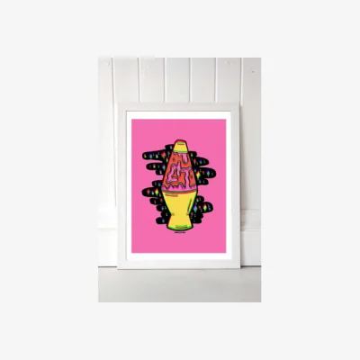 Urban Outfitters Doodle By Meg Lava Lamp Wall Art Print - White UK 3 at Urban Outfitters